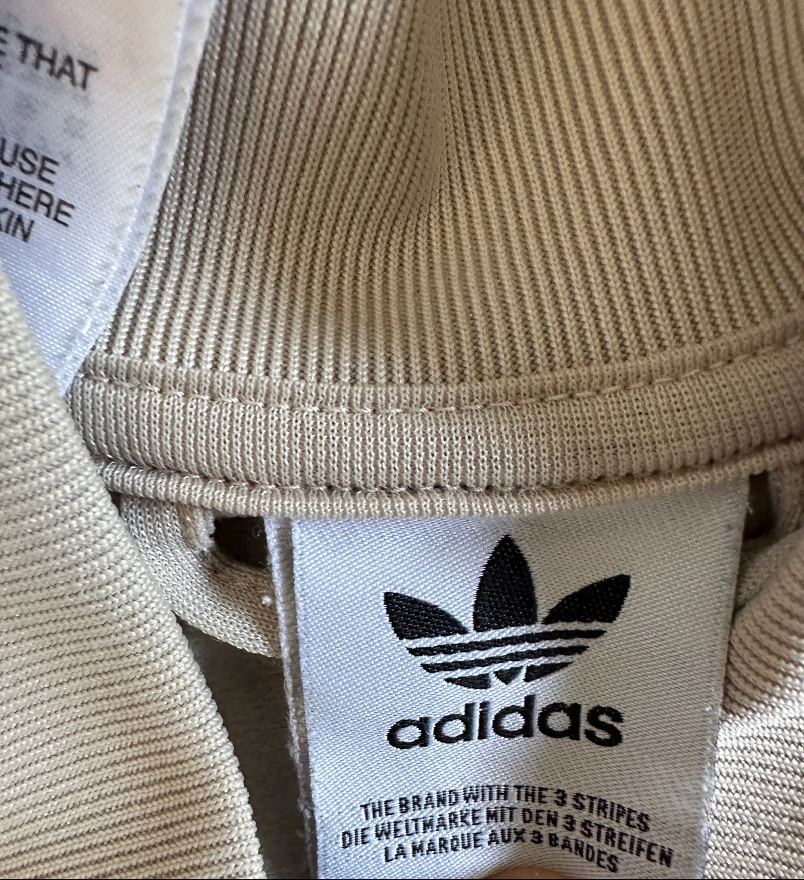 White Adidas Originals jacket with 3 black stripes – Size S – photo 5